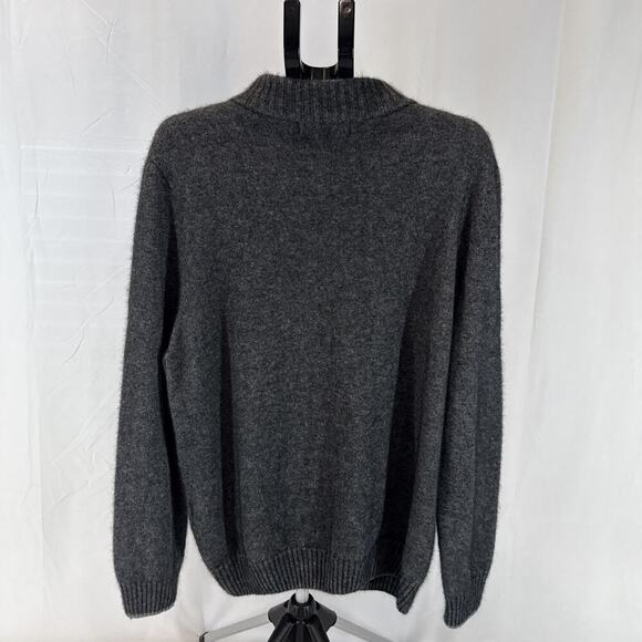 Merinomink NZ 3/4 Zip Neck Wool Sweater in Charcoal Gray Size: XL - Picture 2 of 7